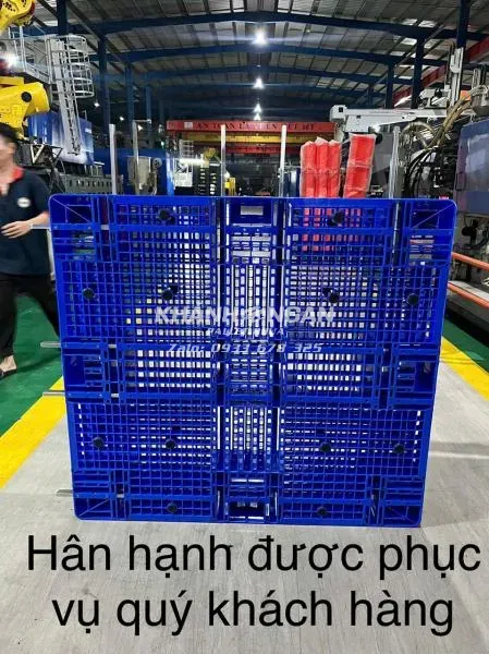 Pallet nhựa 1210 - 2 mặt liền khối kt1200x1000x130mm