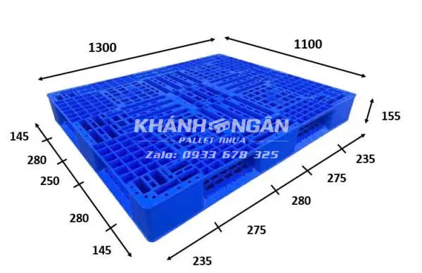 Pallet nhựa – 1311 kích thước 1300x1100x155mm