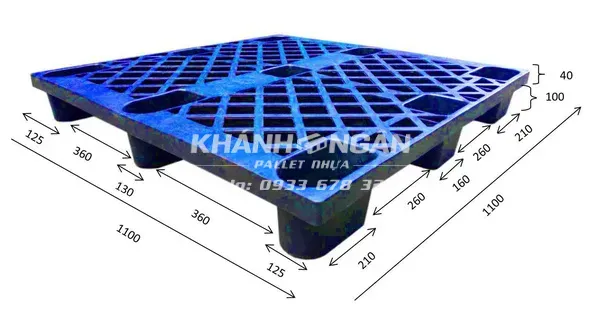 Pallet nhựa chân cốc mới kích thước 1100x1100x140mm