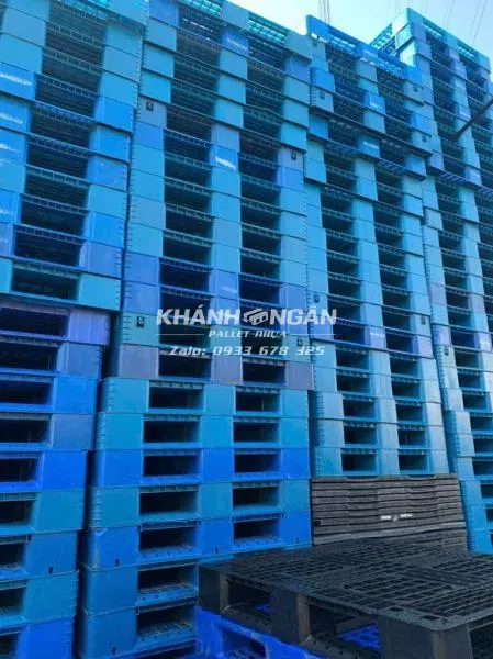 Pallet nhựa cũ 1100x1100x150mm xanh tái sinh