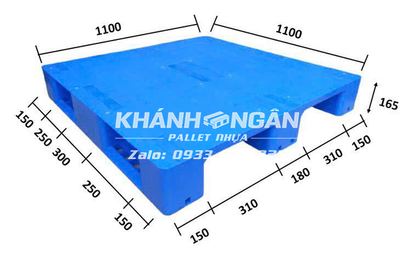 Pallet nhựa mới kích thước 1100x1100x165mm