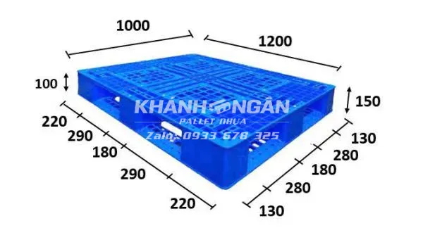 Pallet nhựa mới kích thước 1200x1000x150mm 