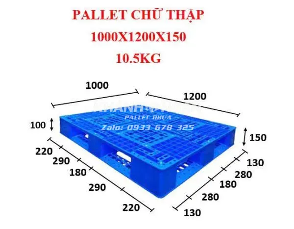 Pallet nhựa mới kích thước 1200x1000x150mm 