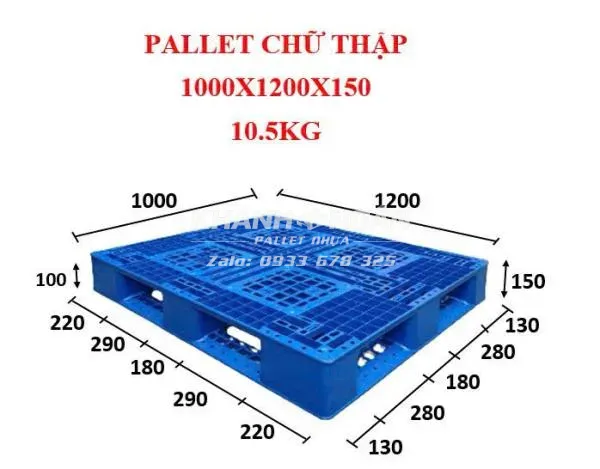 Pallet nhựa mới kích thước 1200x1000x150mm 