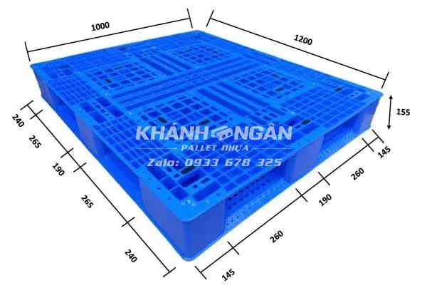 Pallet nhựa mới kích thước 1200x1000x155mm chữ thập