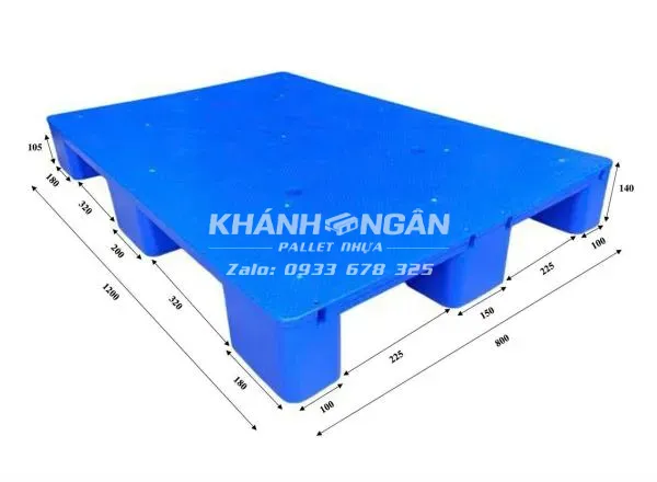 Pallet nhựa mới kích thước 800x1200x140mm mặt bít
