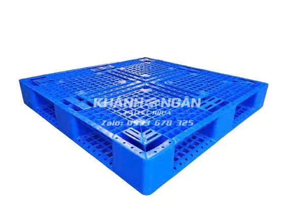 Pallet nhựa mới kích thước 1100x1100x150mm màu xanh