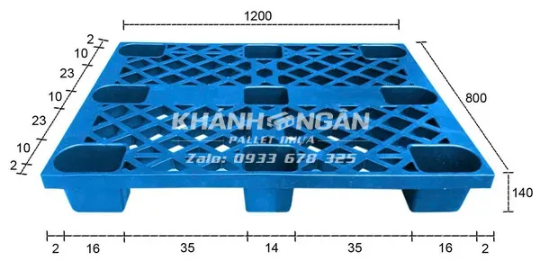 Pallet nhựa mới kích thước 800x1200x140mm