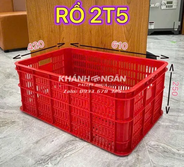 Rổ nhựa 2T5 420x610x250mm