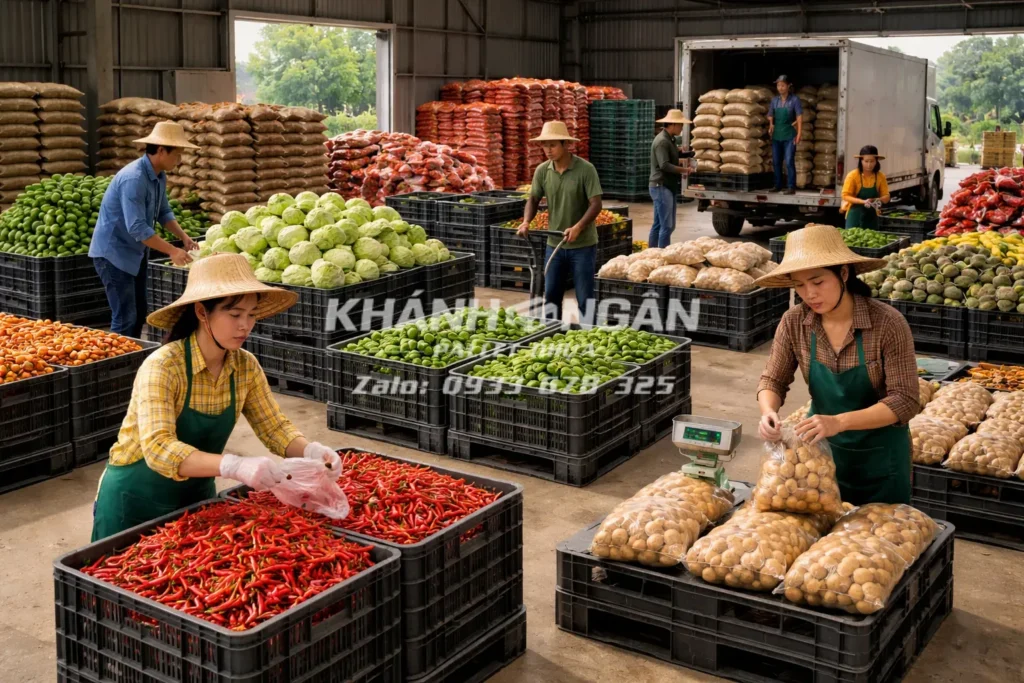 Pallet nhựa kê nông sản