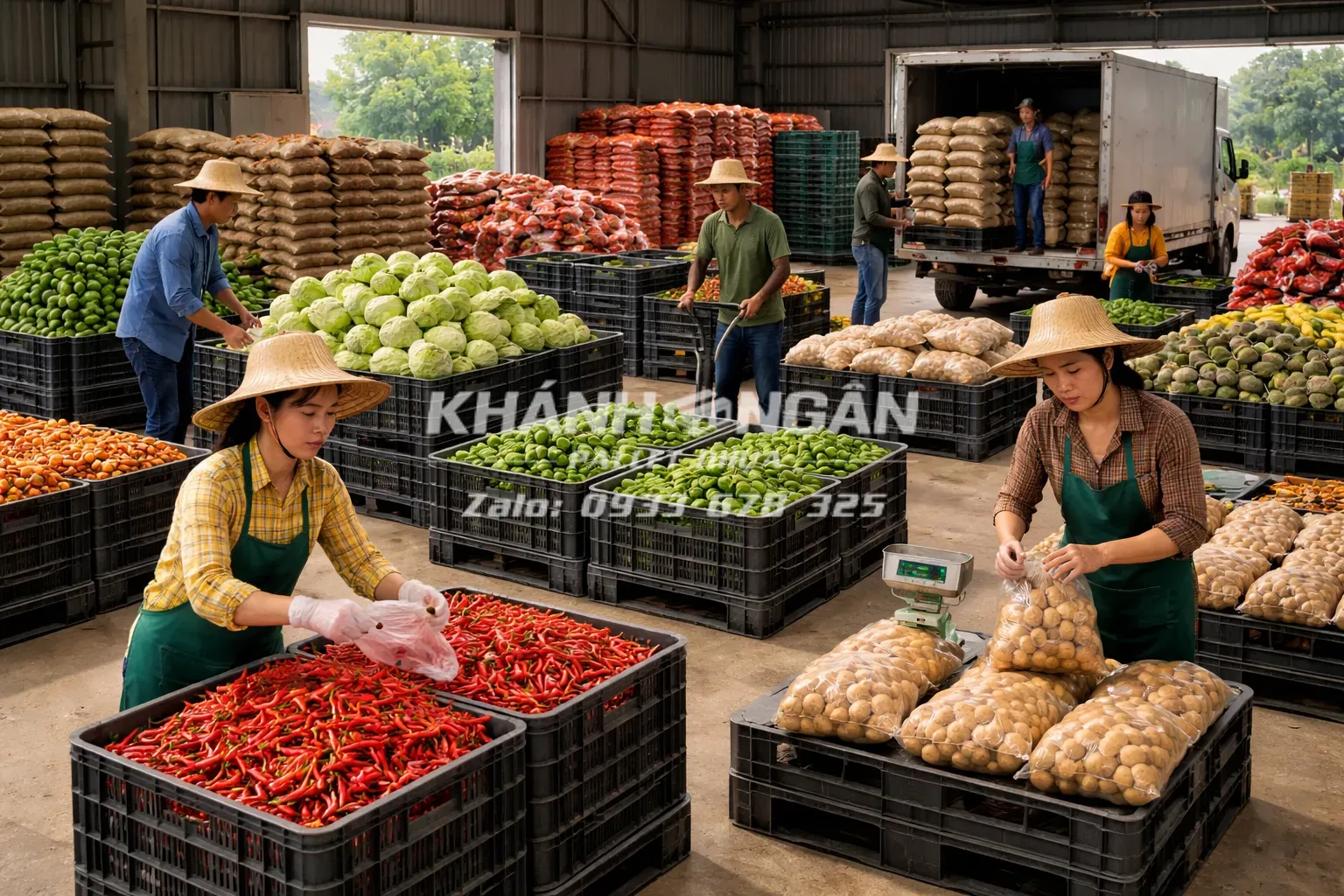 Pallet nhựa kê nông sản